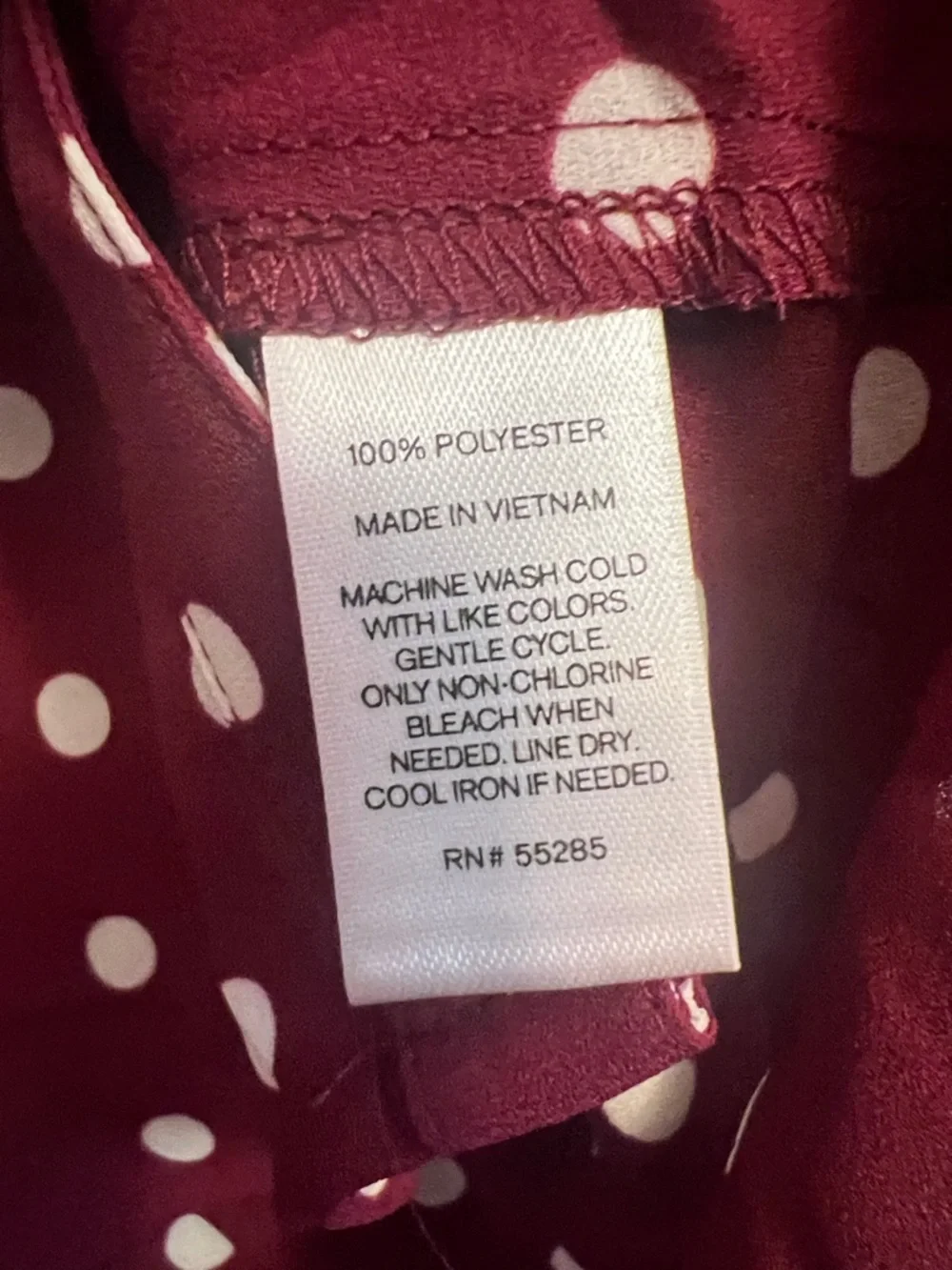 EXPRESS Portofino Burgundy Polka Dot Button-Down Shirt - Picture 4 of 4